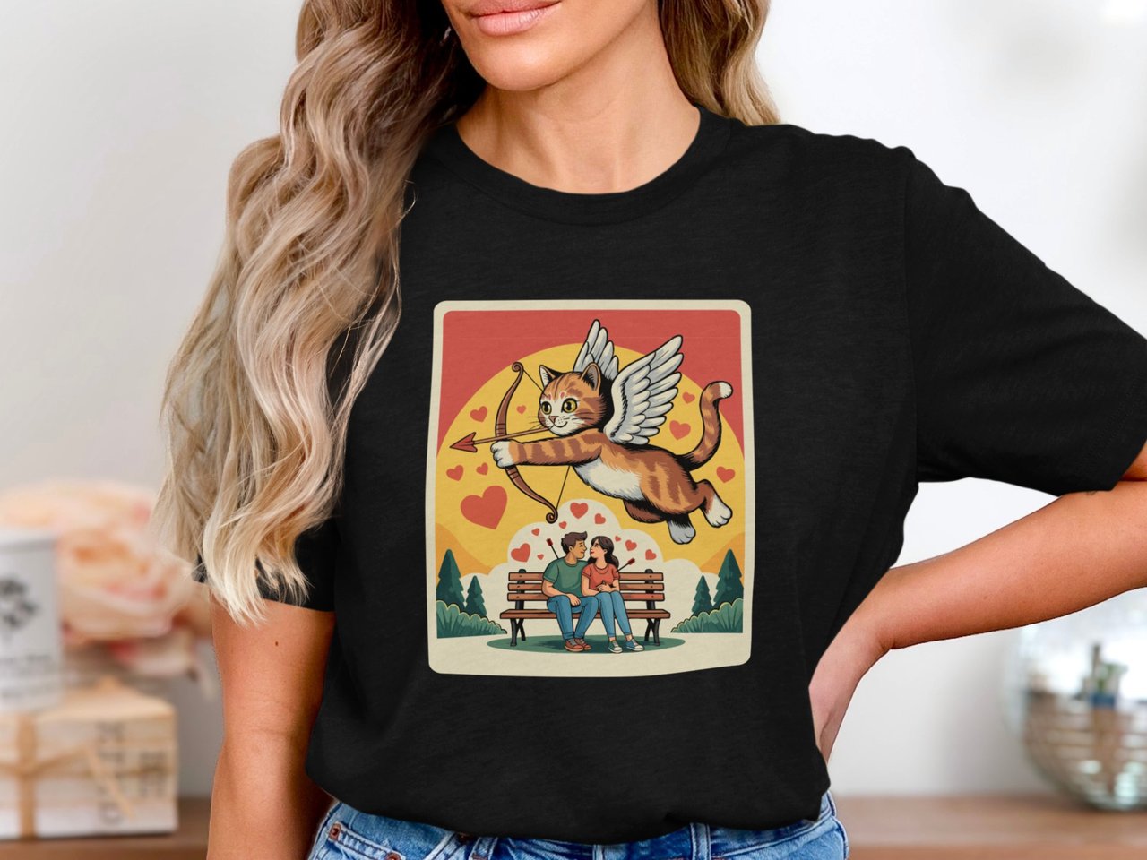 Catpid T-Shirt, Cupid Cat, Funny Cat Shirt, Cute Love Valentines Shirt, Anniversary Gift, Couples Gift, Unique Design