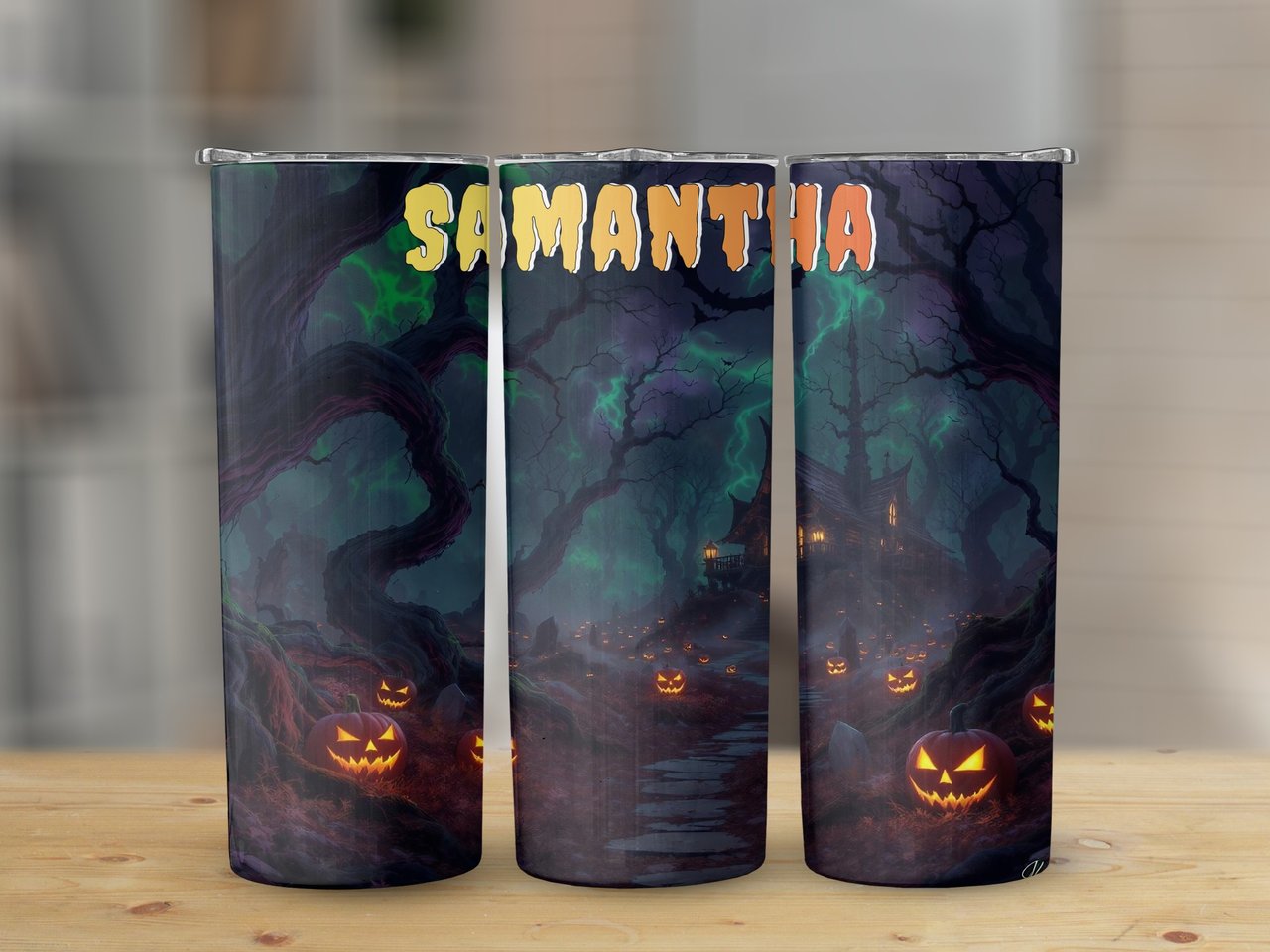 Personalized Halloween Tumbler, Spooky Haunted House Tumbler, Pumpkin Patch Tumbler, Custom Halloween Gift, Halloween Decor Tumbler
