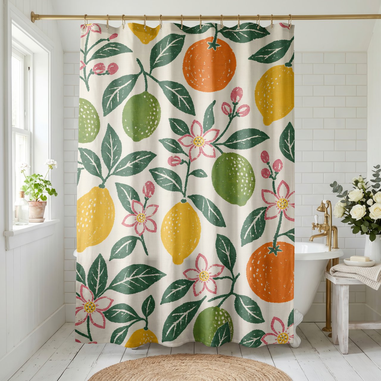 Cottagecore Citrus Grove Shower Curtain