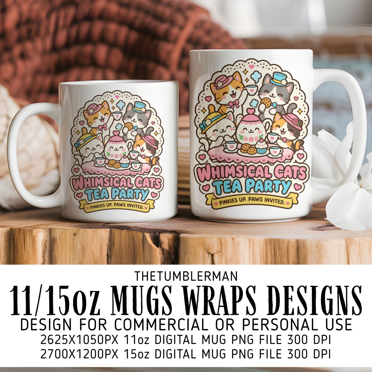 Whimsical Cats Tea Party Digital Mug