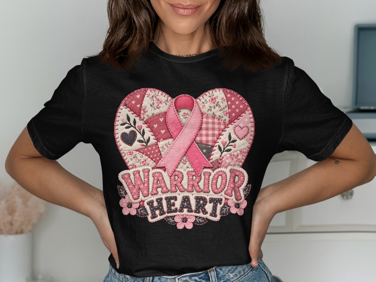 Faux Patchwork Warrior Heart Tee