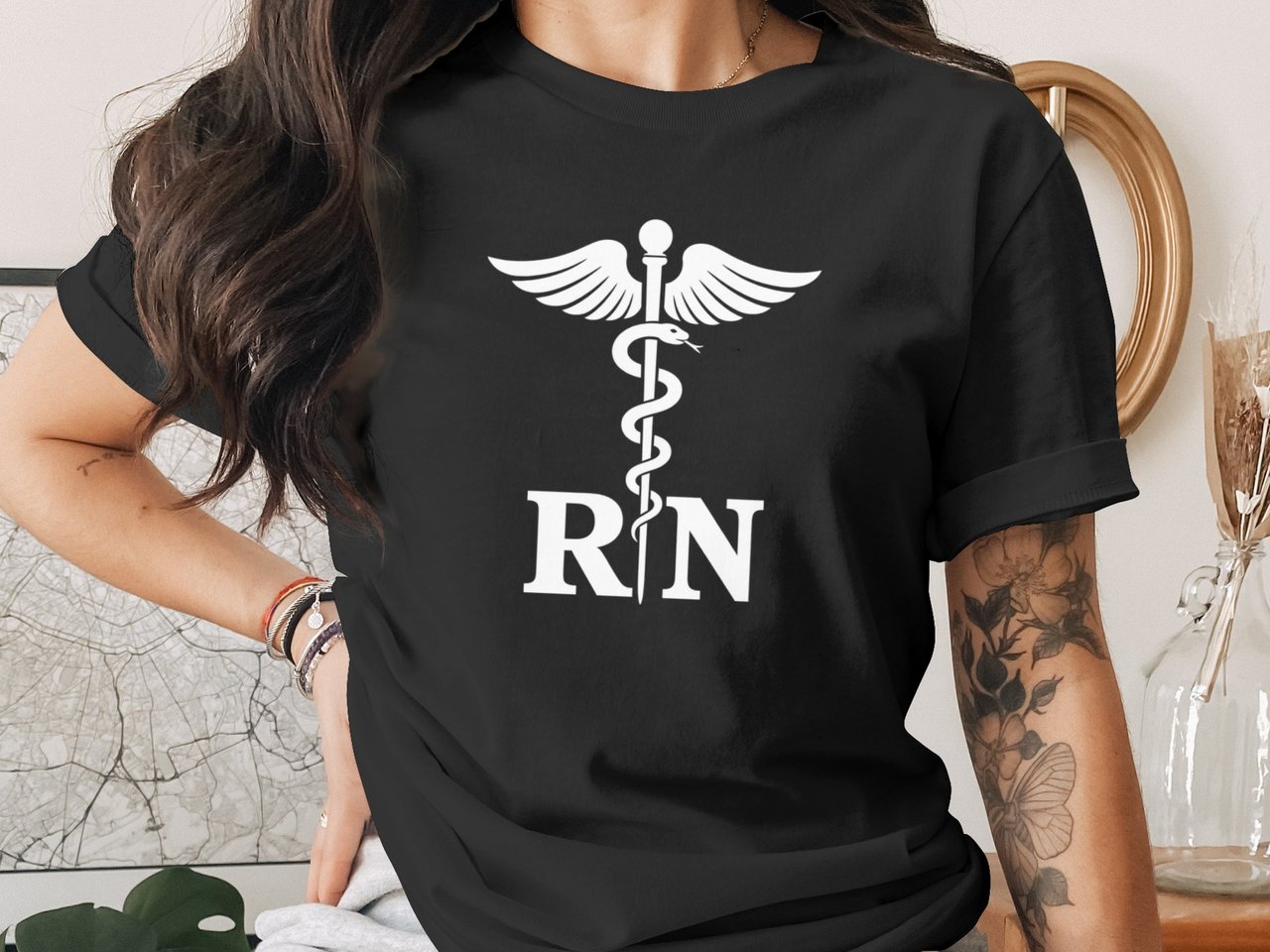 Registered Nurse T-Shirt: Healthcare Caduceus, RN Symbol, Medical Profession Top