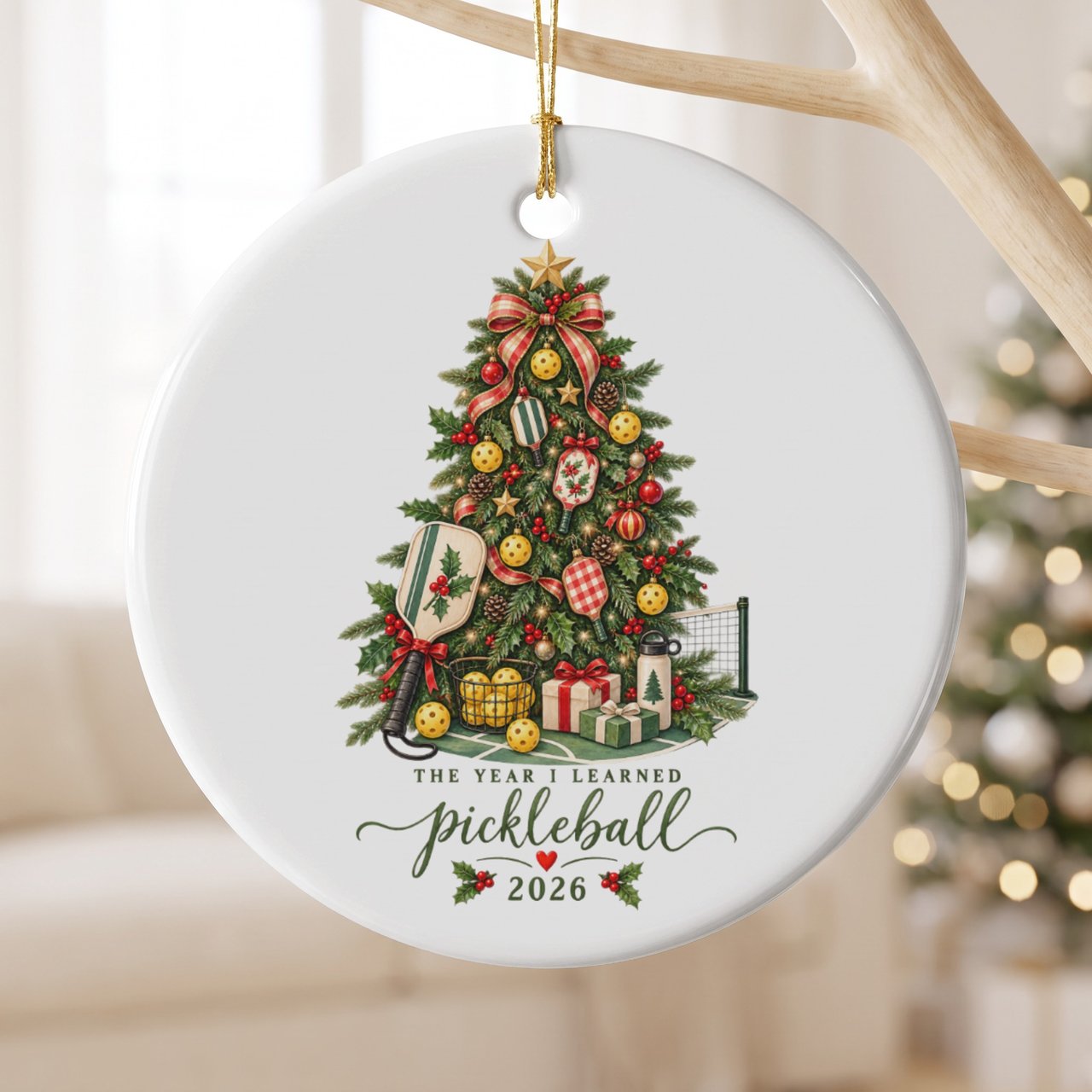 Pickleball Christmas Ornament 2026, The Year I Learned Pickleball Keepsake, Sport Lover Holiday Tree Decor, Pickleball Player Gift