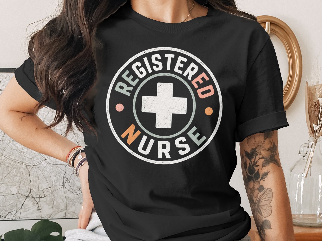 Registered Nurse T-Shirt: Retro RN, Vintage Healthcare Staff, Medical Worker Top