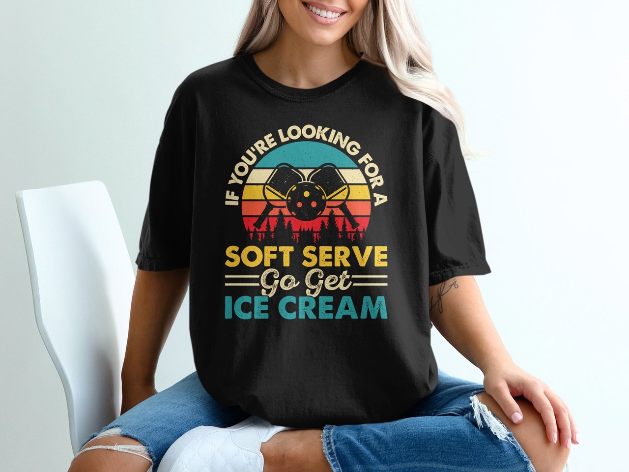 Pickleball Comfort Colors Shirt, If You're Looking For A Soft Serve Go Get Ice Cream, Vintage Graphic Tee