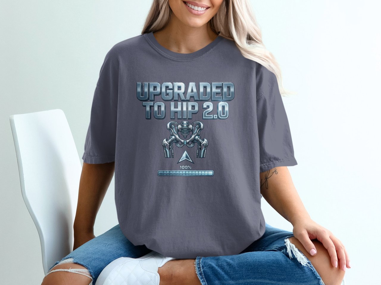 Hip Replacement Surgery T-Shirt: Upgraded 2.0 Bionic Robotic Joint Recovery Patient Apparel