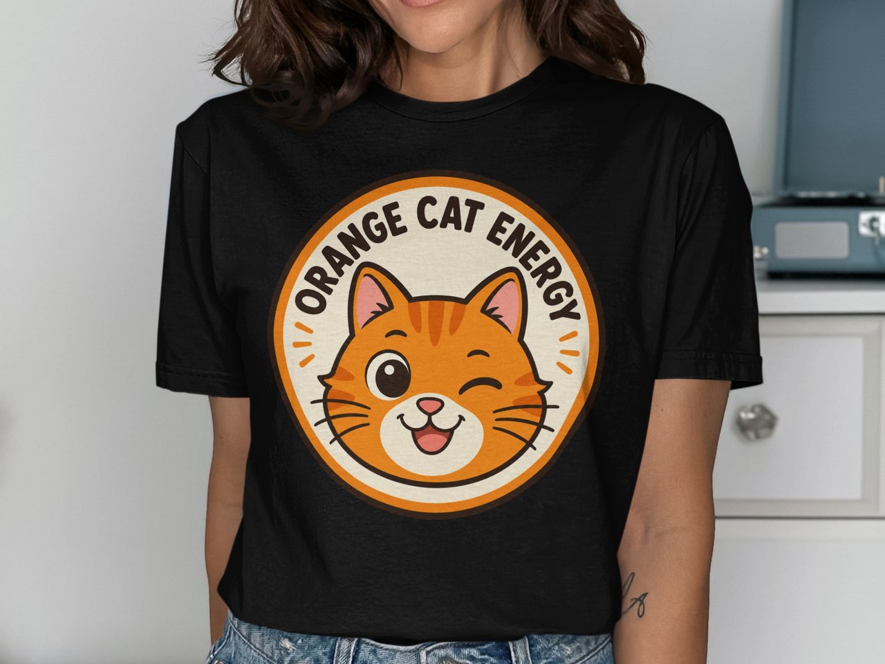 Orange Cat Energy Tee