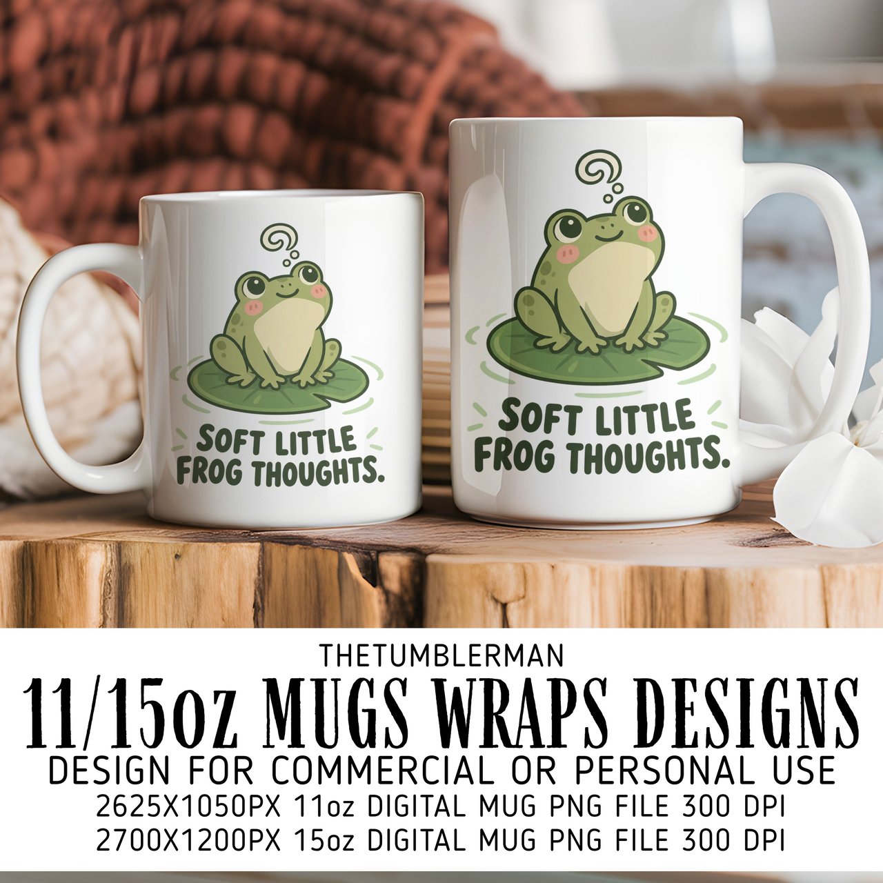 Soft Little Frog Thoughts Mug Wrap