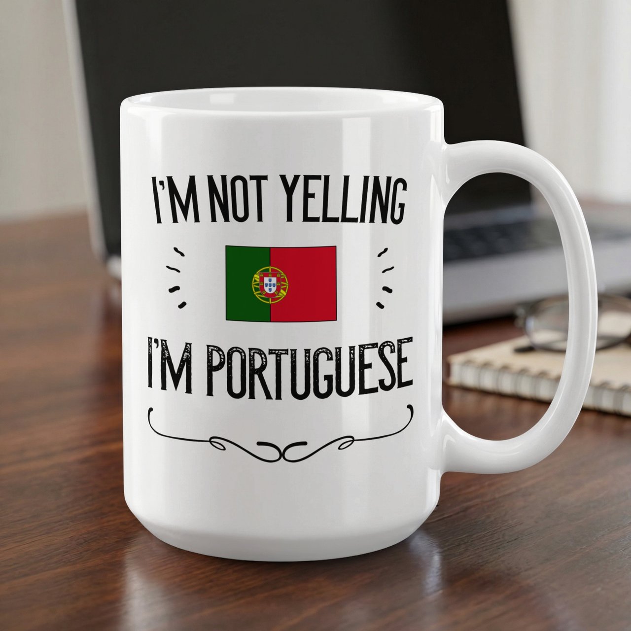 Funny Portuguese Gift Mug – I'm Not Yelling