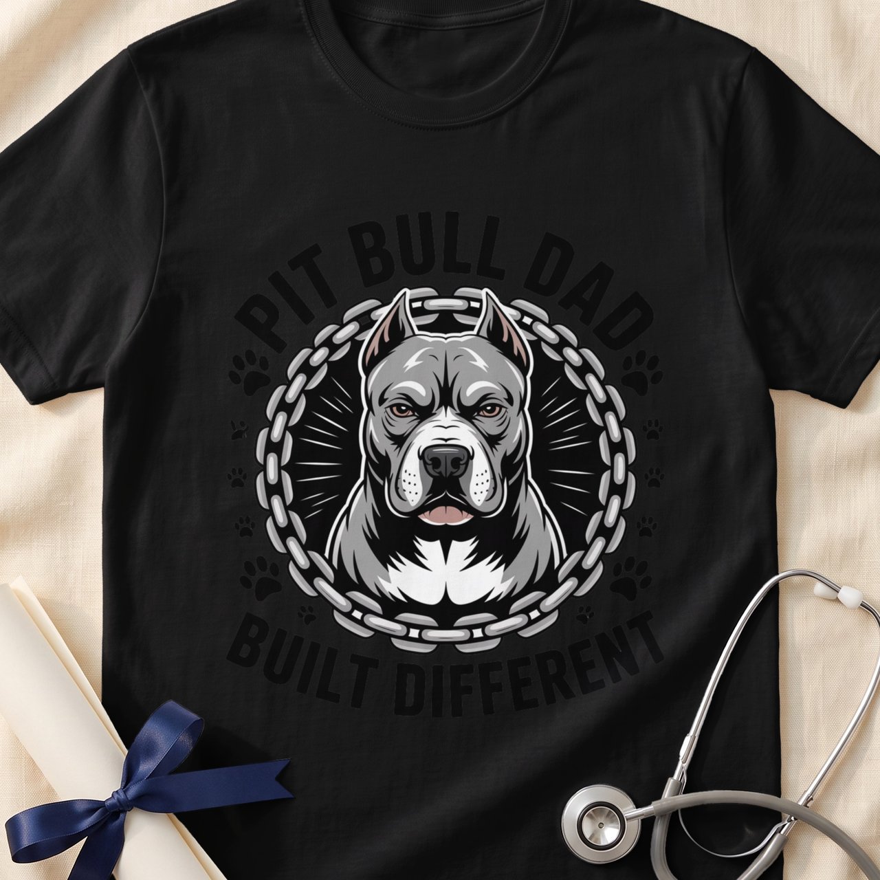 Pit Bull Dad Built Different Tee | Pit Bull Dad Shirt | Pittie Dad Gift | Dog Dad Apparel