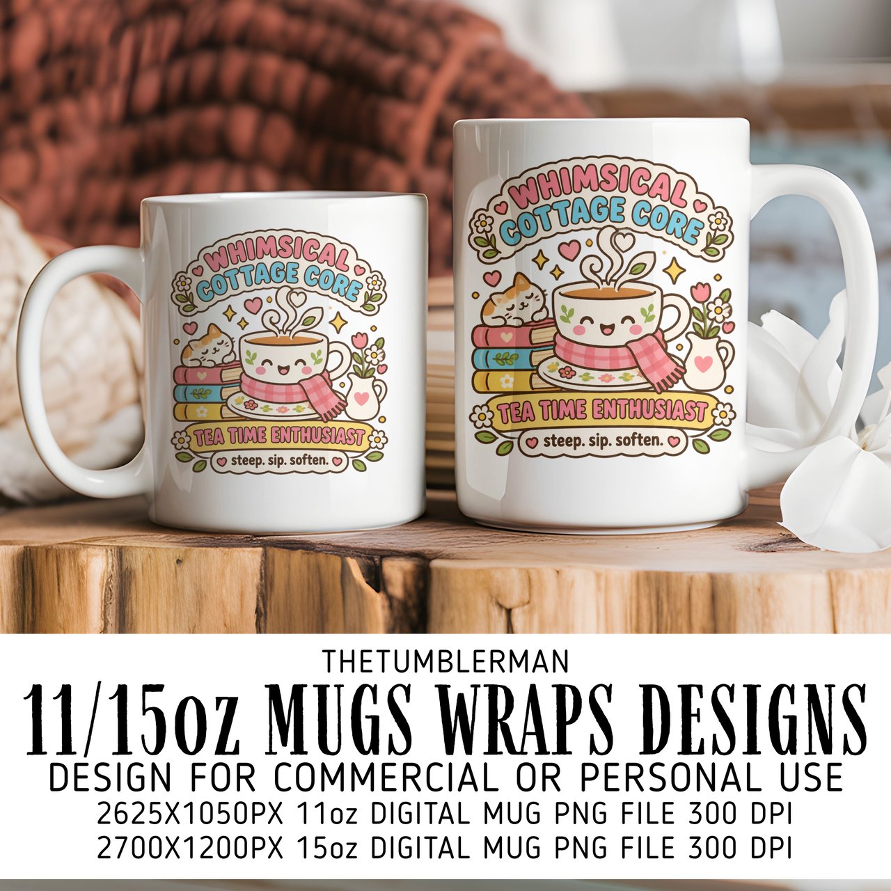 Whimsical Cottagecore Digital Mug Wrap