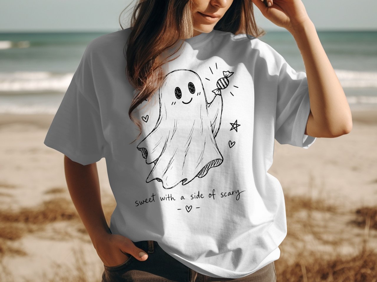 Sweet With A Side Of Scary Ghost Tee