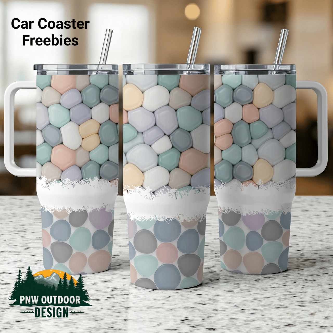 40oz Tumbler Sublimation Wrap, Pastel Pebbles Seamless Design, Distressed Tapered Digital Download, Abstract Texture, Phone Wallpaper