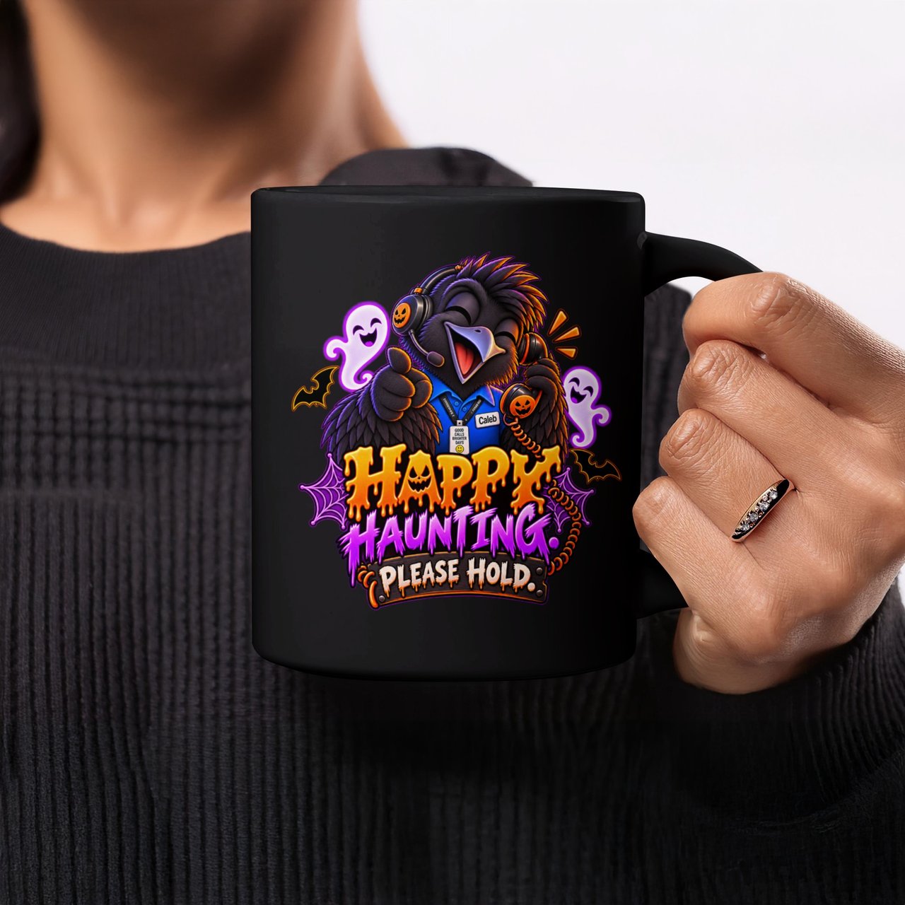 Happy Haunting Please Hold Mug