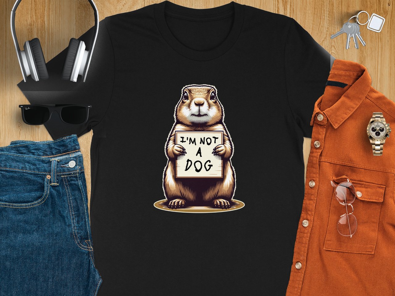 Funny Prairie Dog T-Shirt, I'm Not A Dog Cute Animal Pun Tee, Whimsical Nature Shirt, Unique Pet Lover Gift