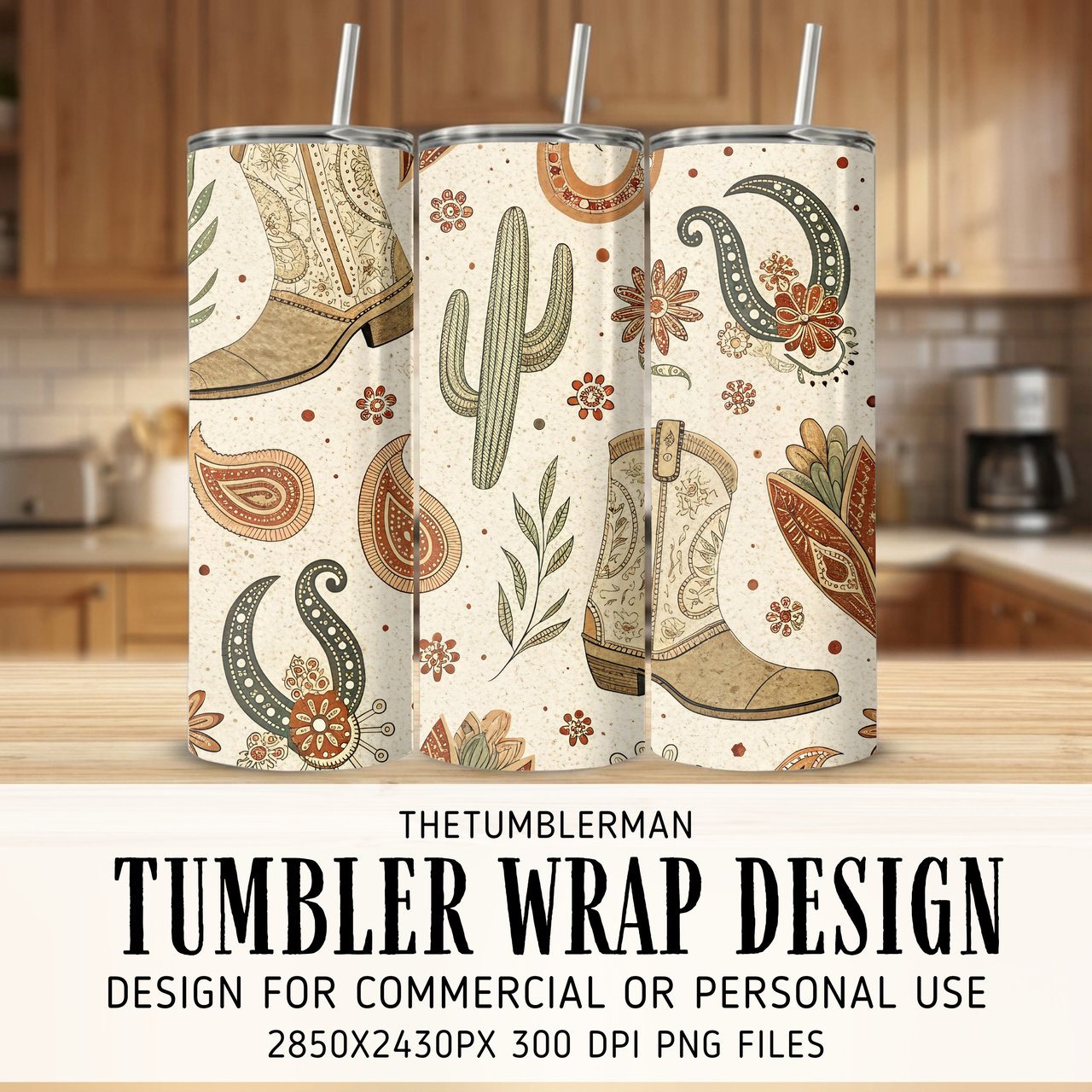 Boho Western Dreams Digital Design Size Bundle Png