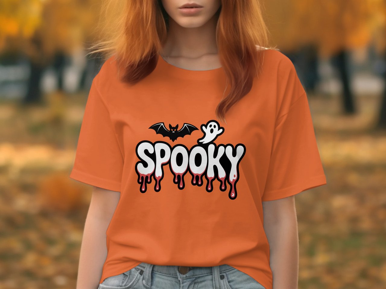 Halloween Spooky Season Sweatshirt, Bat and Ghost Sweatshirt, Horror Sweatshirt, Halloween Party Sweatshirt, October Sweatshirt