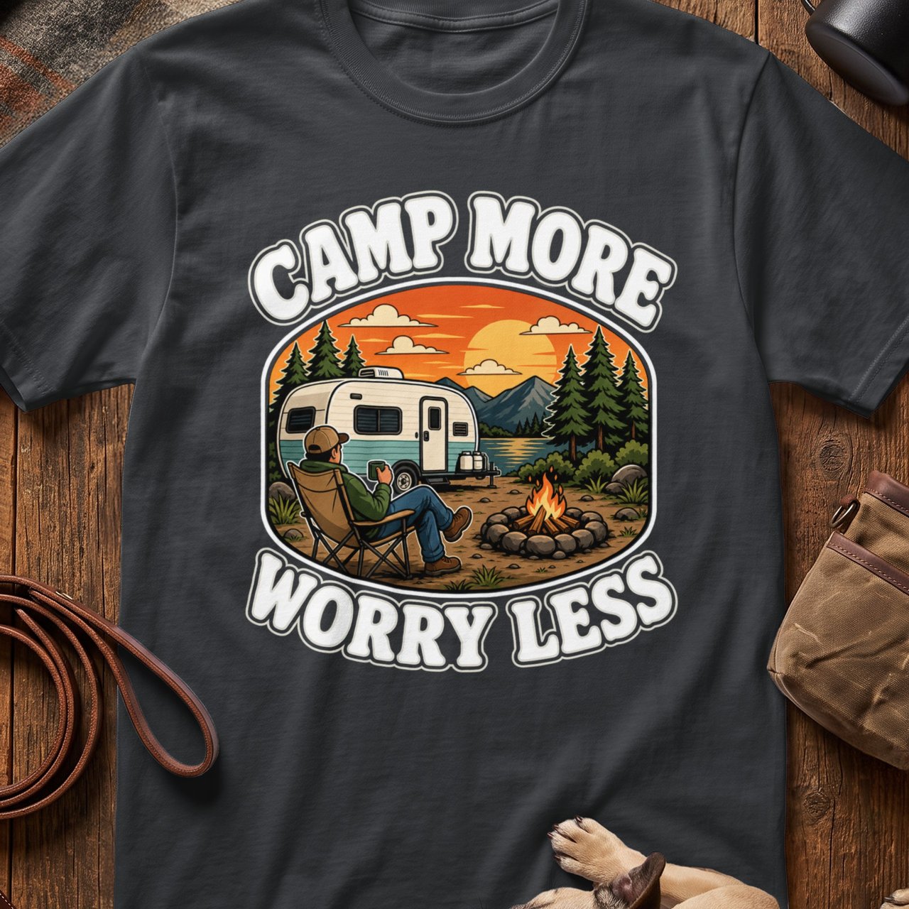 Retro Camp More Worry Less T-Shirt