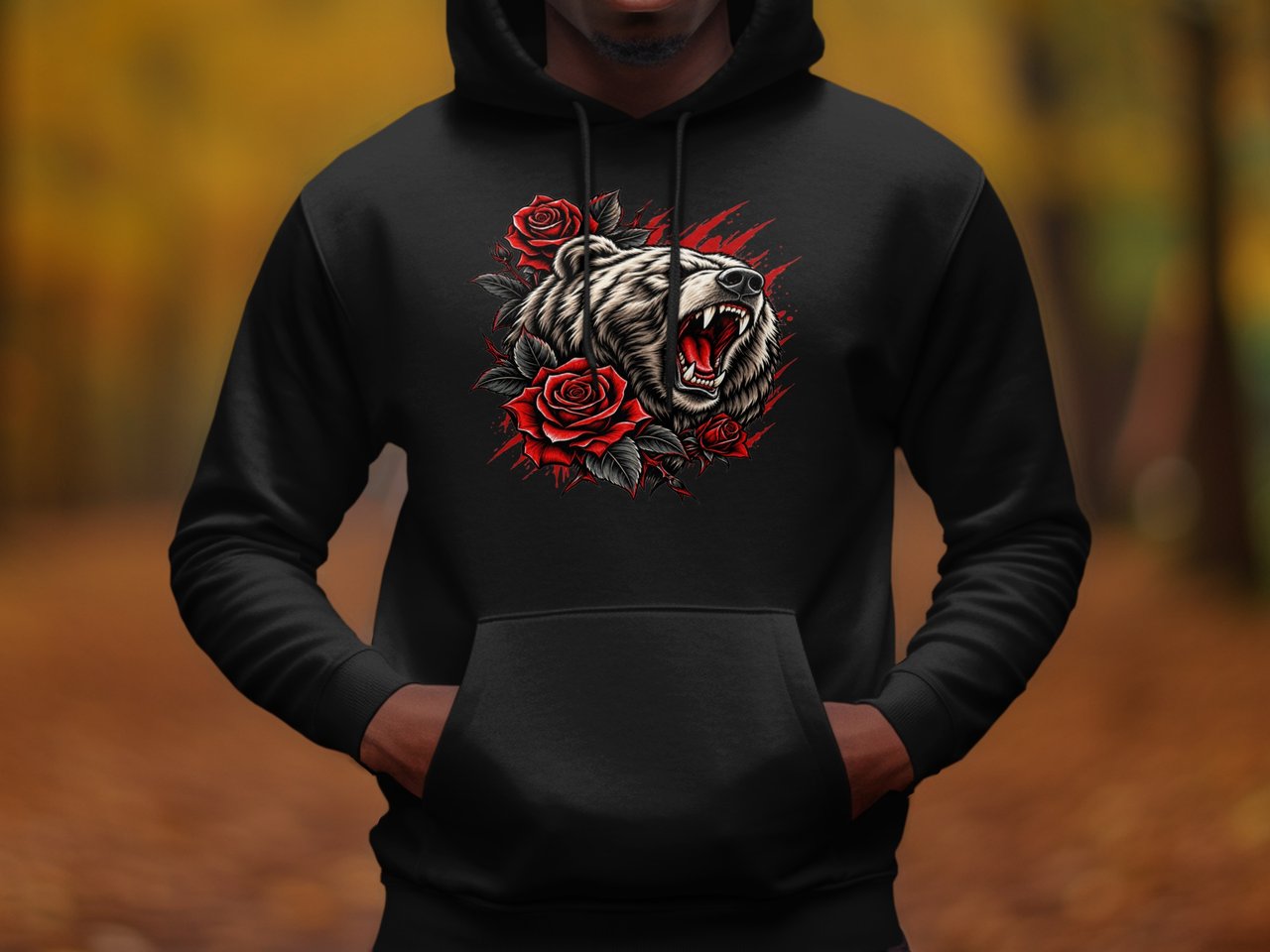 Grizzly Bear Roses Hoodie