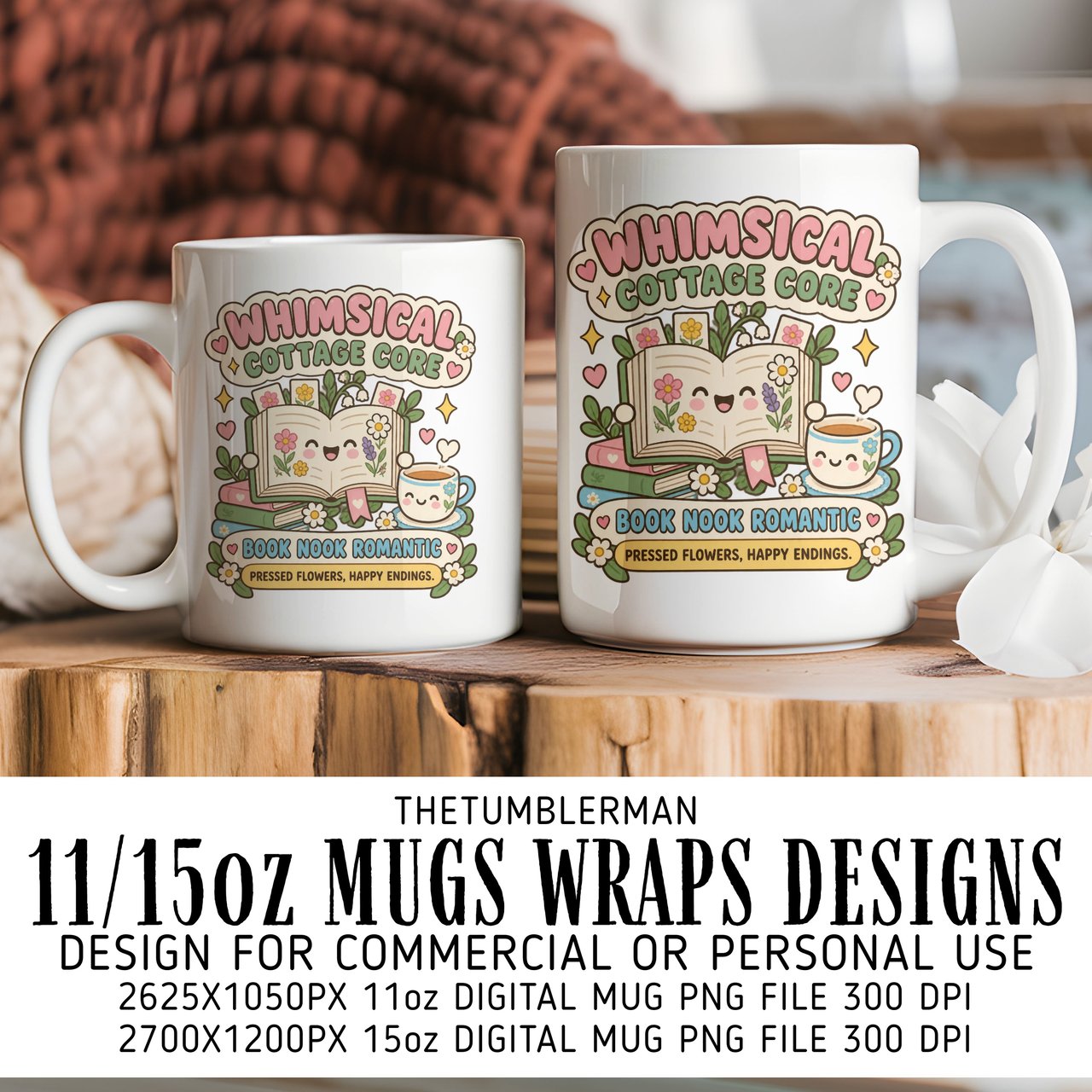 Whimsical Cottagecore Digital Mug Wrap