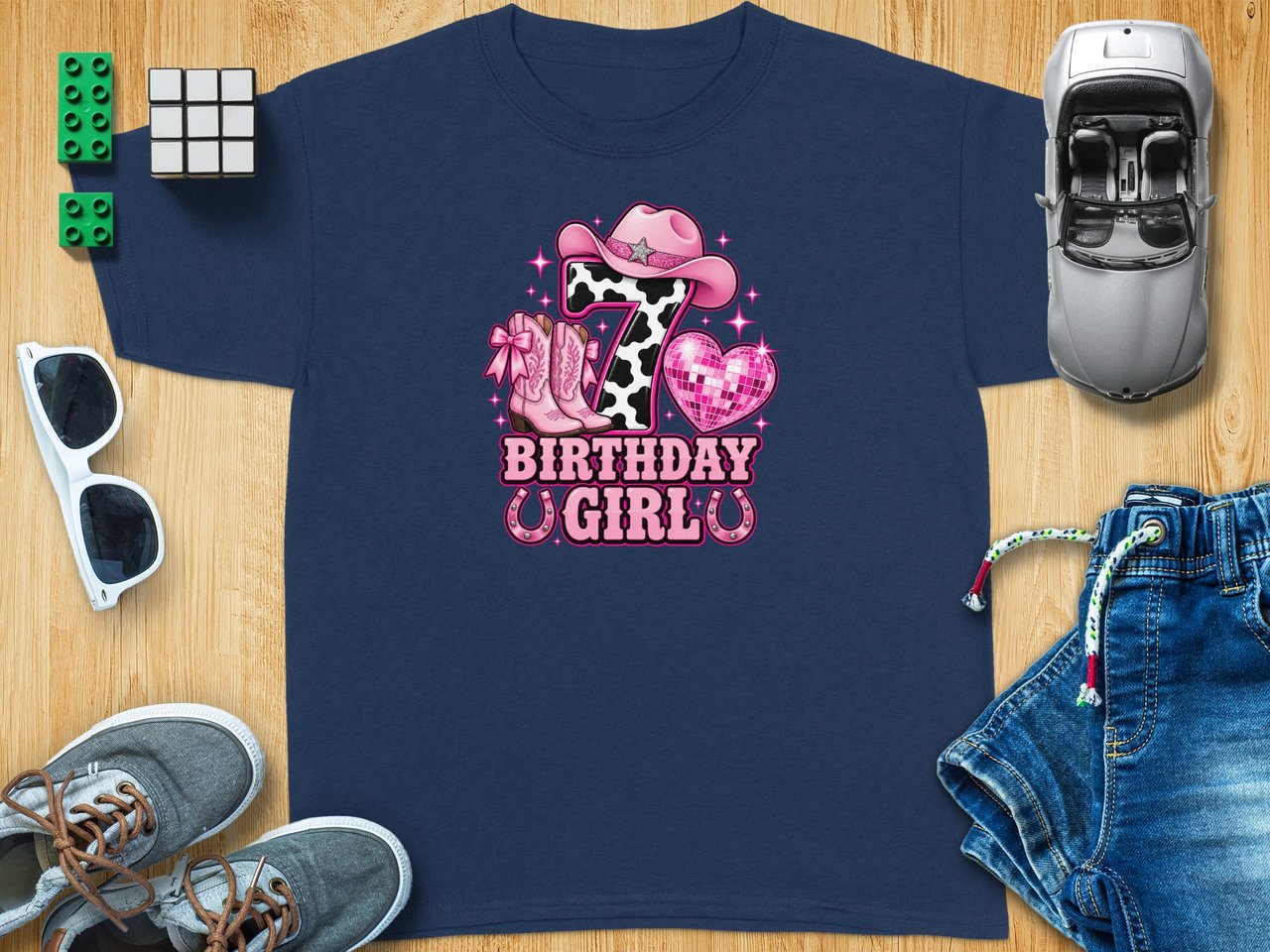 Cowgirl 7th Birthday Girl Tee