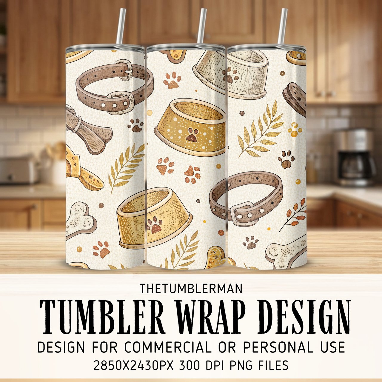 Vintage Dog Lover Pattern Digital Size Bundle Png