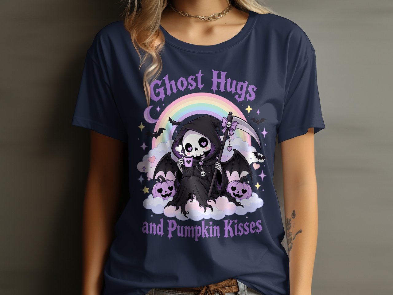Ghost Hugs and Pumpkin Kisses Tee or Sweatshirt