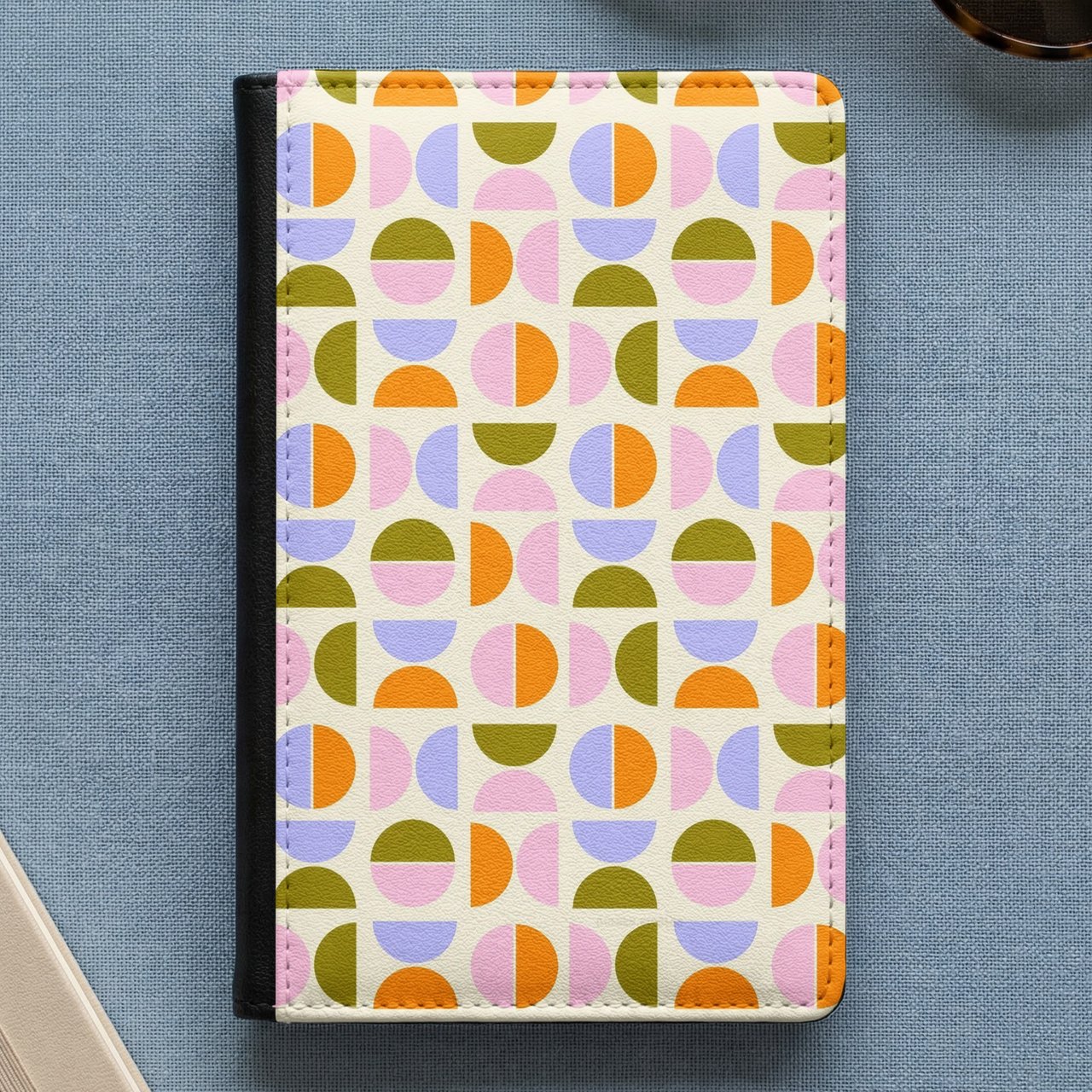 Retro Geometric Shapes Passport Cover
