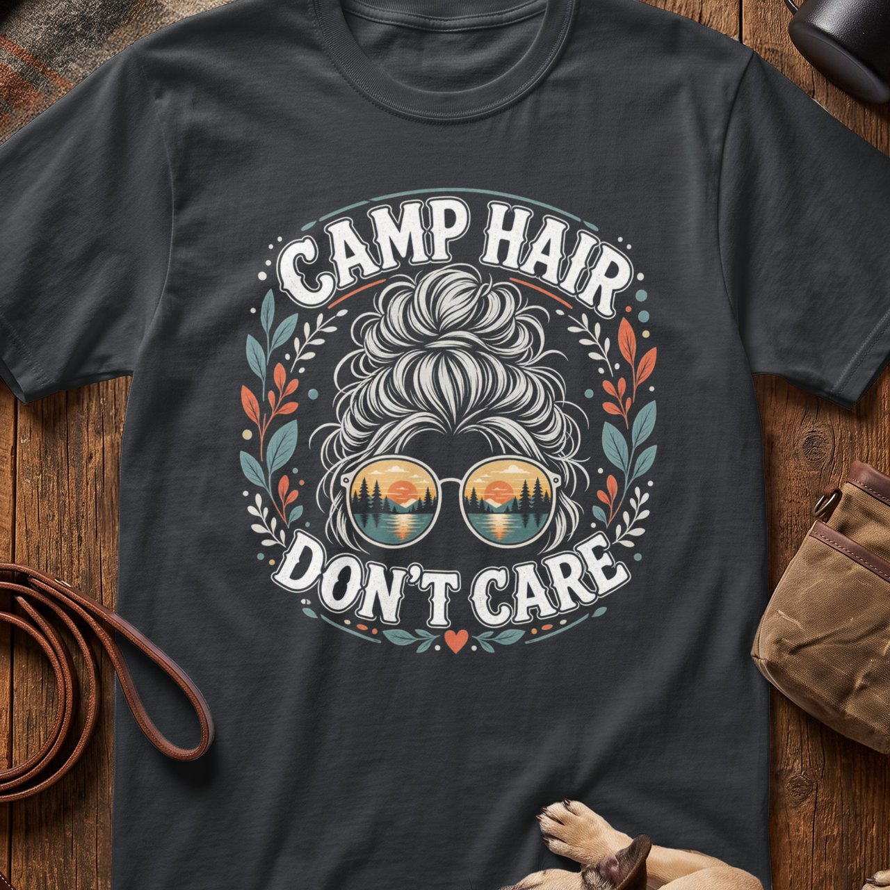 Camp Hair Don't Care Messy Bun T-Shirt