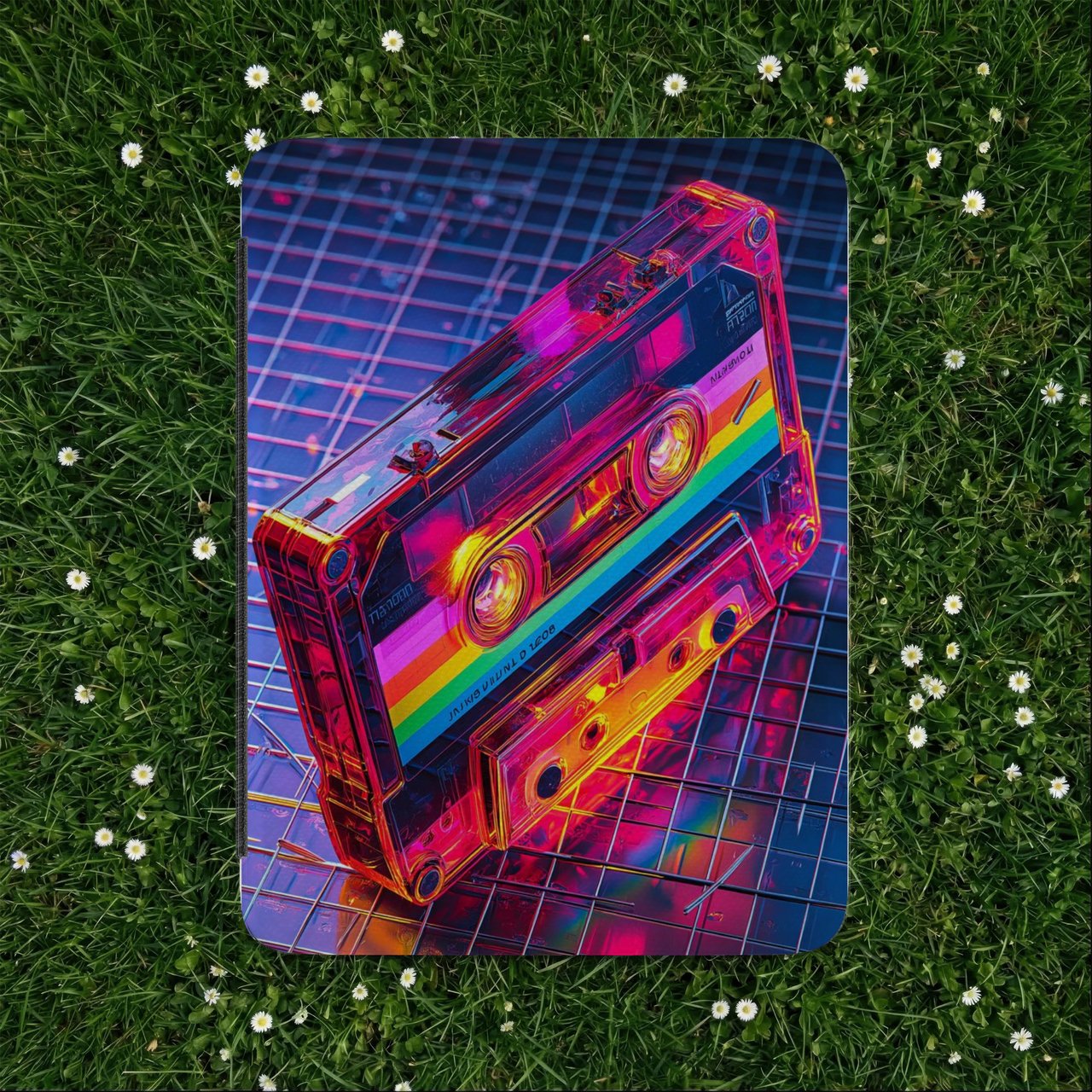 Retro Neon Cassette Kindle Case