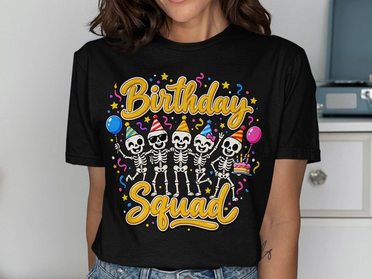 Birthday Squad Skeleton Tee