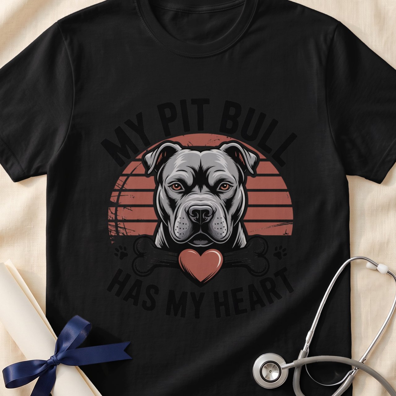 My Pit Bull Has My Heart Tee | Pit Bull Lover Shirt | Pittie Mom Gift | Dog Lover Apparel