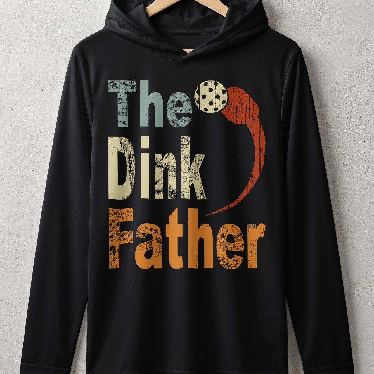 Pickleball Sport-Tek Performance Hood, The Dink Father, Lightweight Hoodie, Sun Defense Athletic Layer
