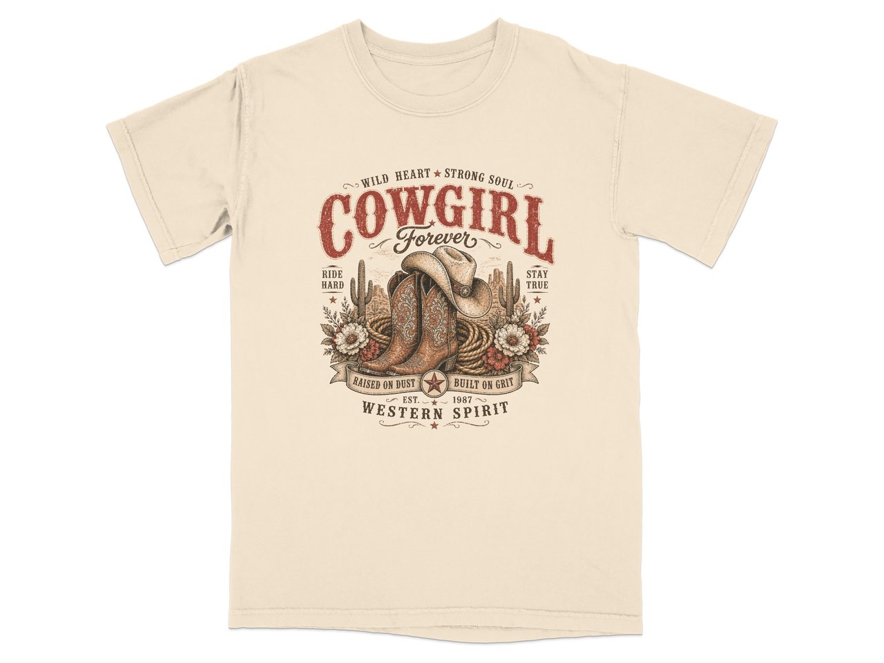 "Cowgirl Forever" Vintage Western Spirit T-Shirt