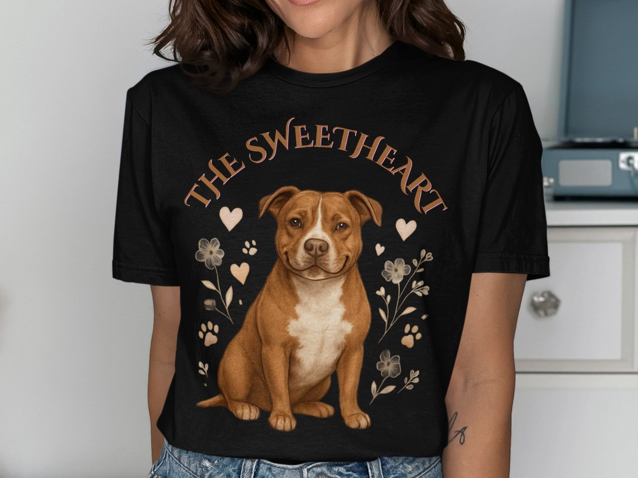 The Sweetheart Pitbull Tee | Cute Pittie Shirt | Pit Bull Mom Gift | Dog Lover Gift