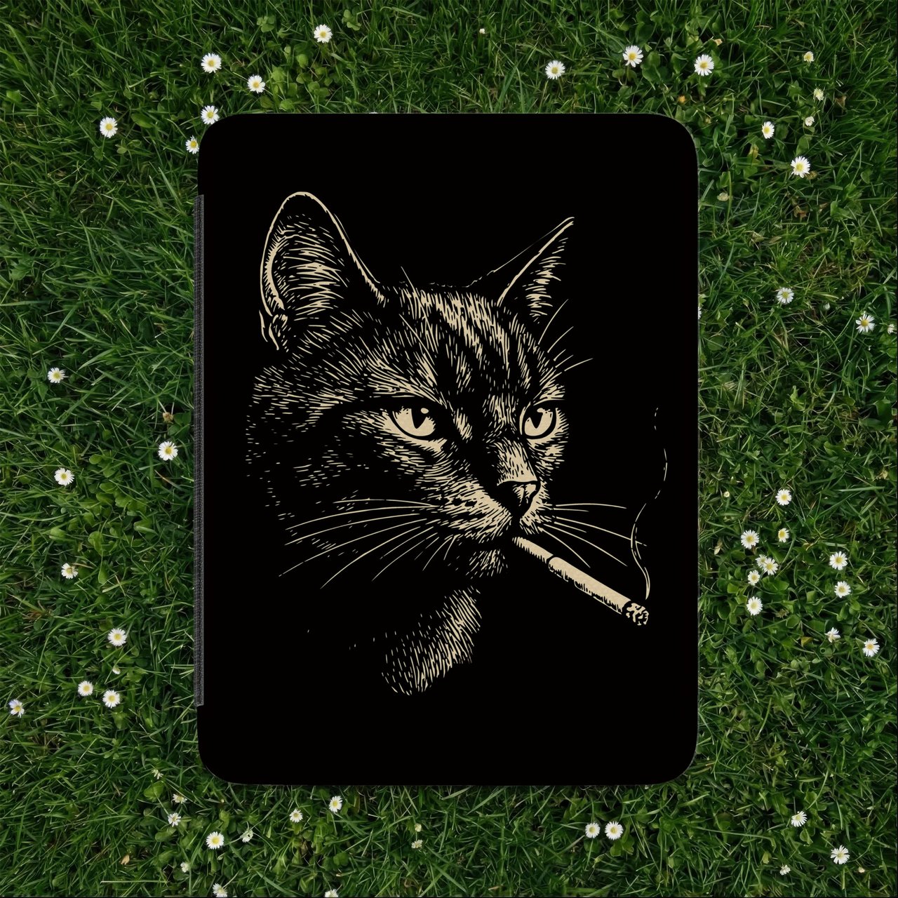 Smoking Cat Kindle Case