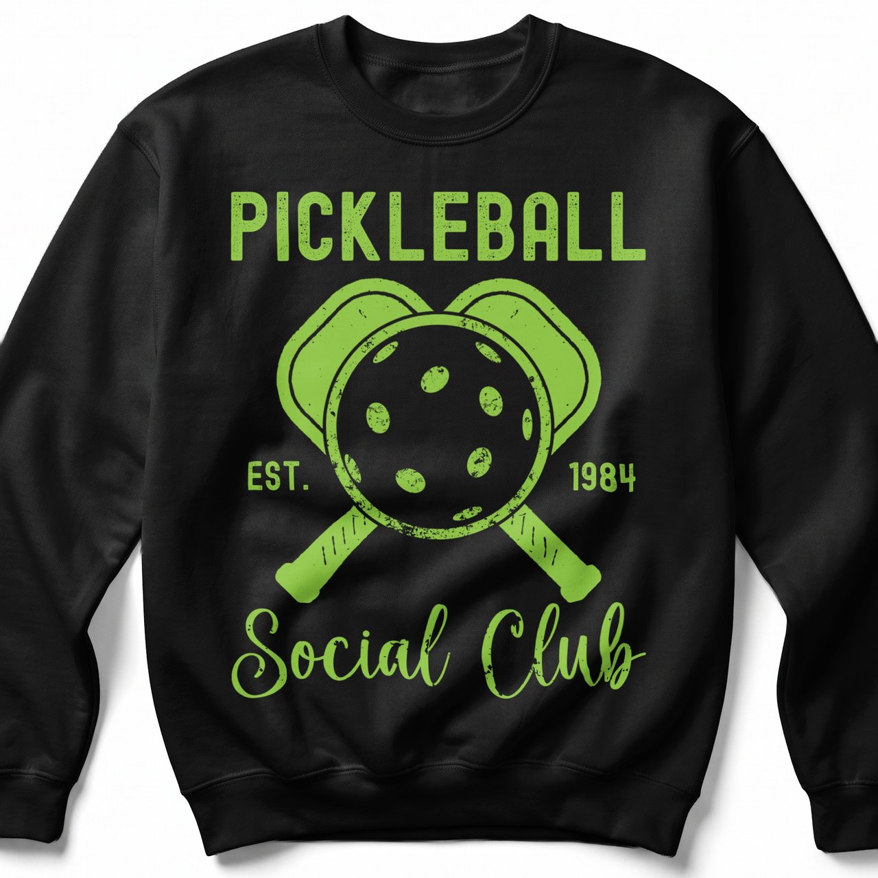 Pickleball Gildan Crewneck Sweatshirt, Pickleball Est. 1984 Social Club Vintage Graphic, Court Warm Up