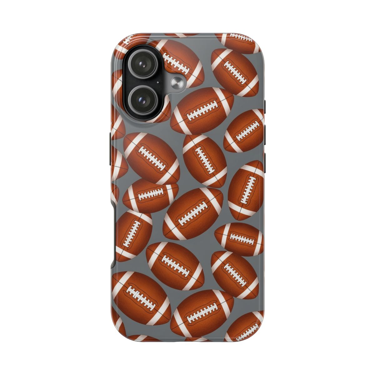 Football Design Tote Bag Phone Case: Sporty Pattern, Brown and White, Repeated