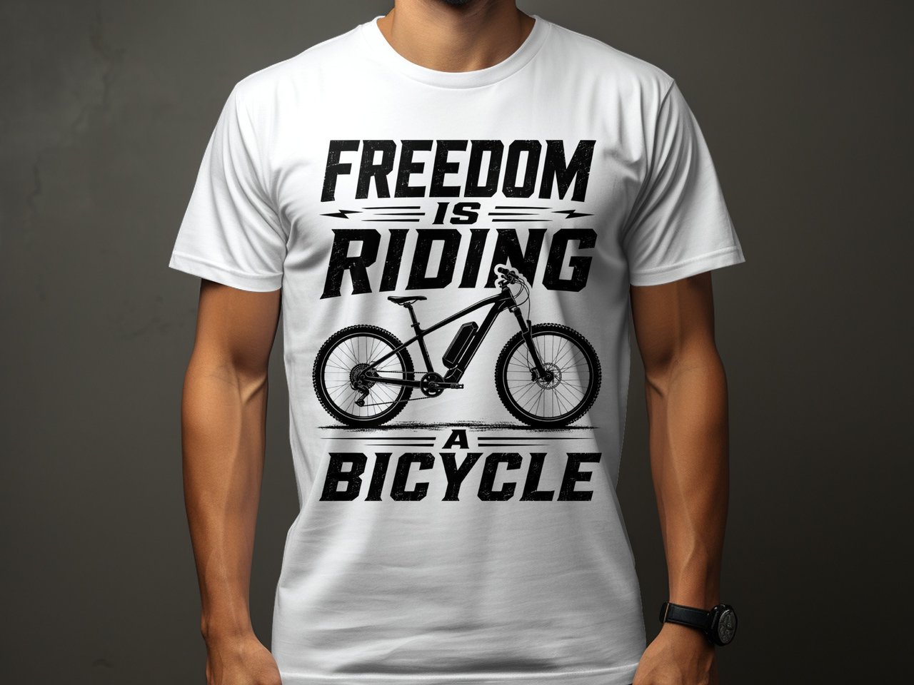 Freedom Is Riding a Bicycle | Electric Mountain Bike T-Shirt