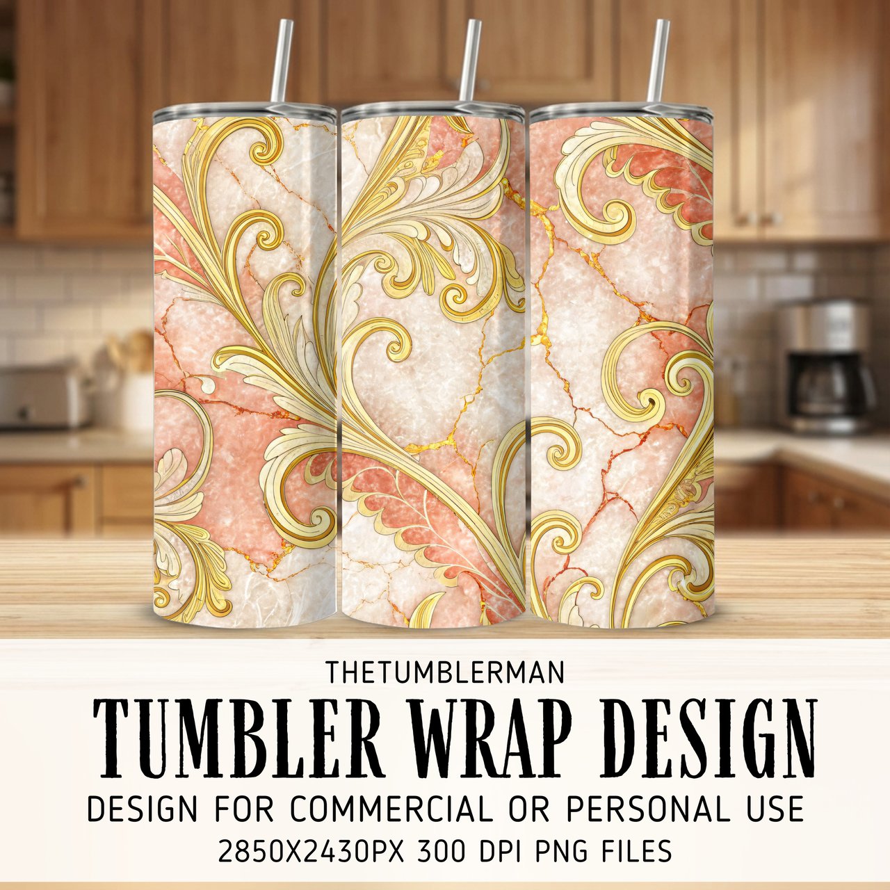 20 oz Tumbler Wrap, Gold Marble Sublimation Design, Straight Tapered Tumbler Design, Digital Download, Tumbler png