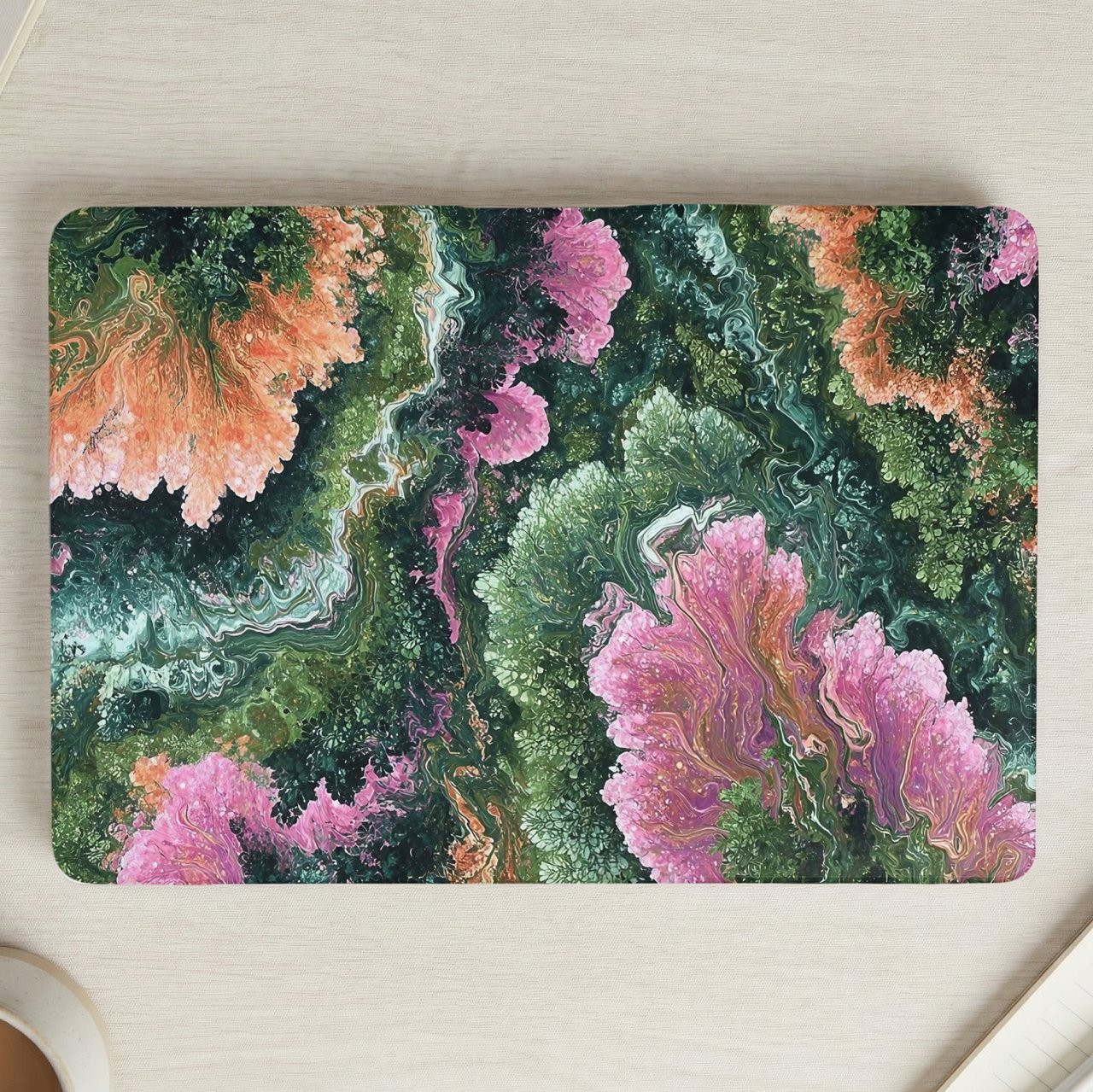 Emerald Coral Moss MacBook Case
