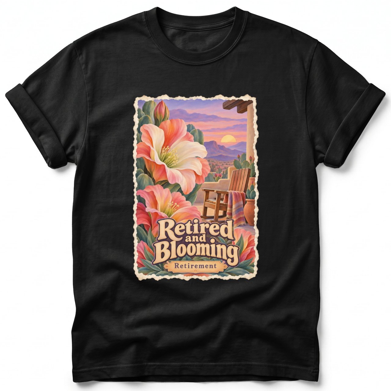 Retired and Blooming ~ Comfort Colors Premium Tee