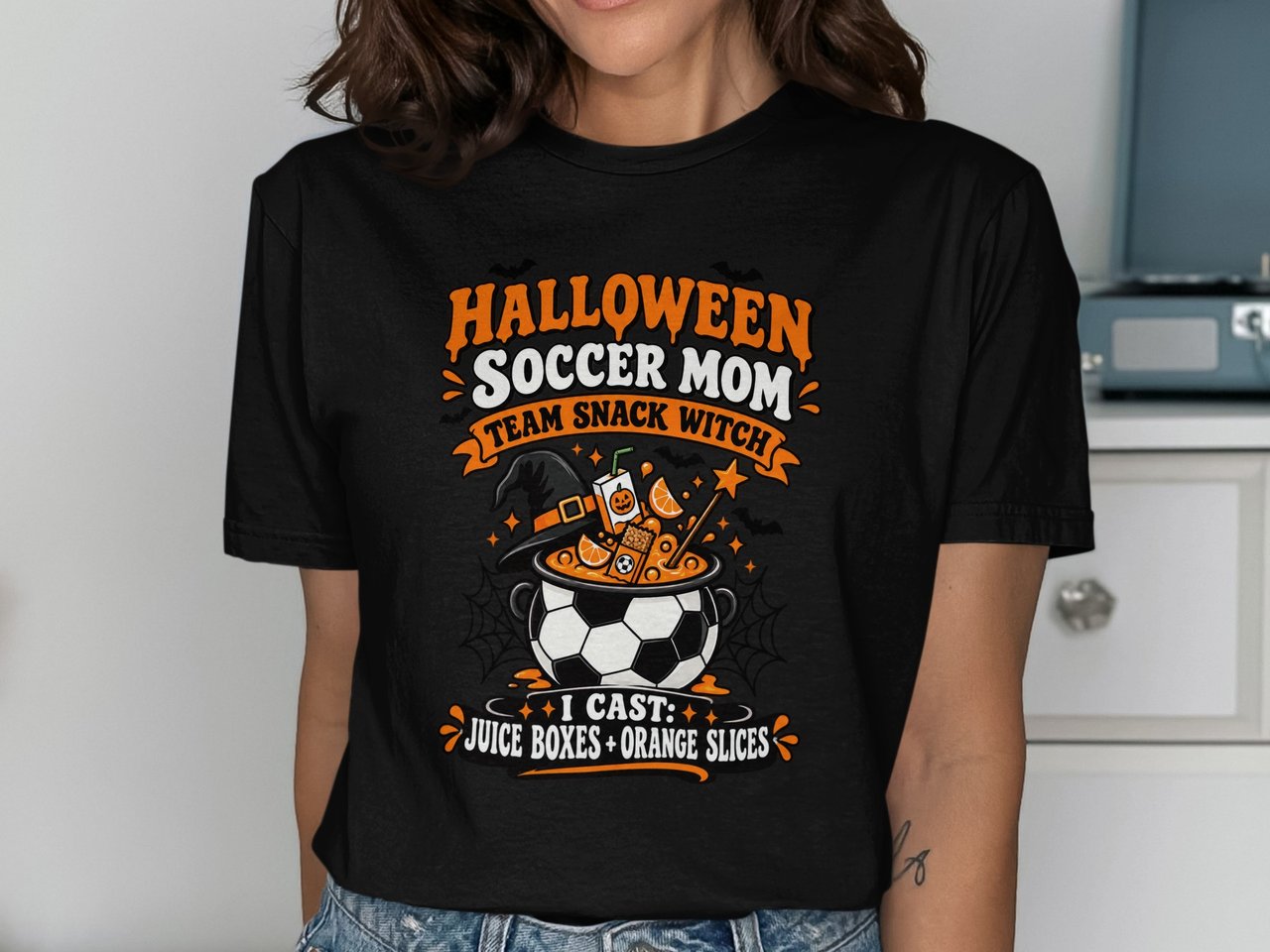Halloween Soccer Mom Snack Witch Tee