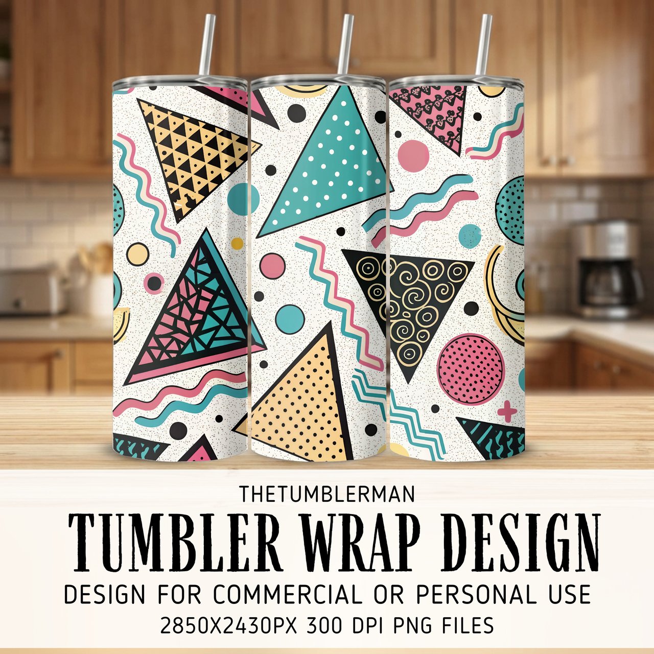 Retro Memphis Geometry Digital Size Bundle Png