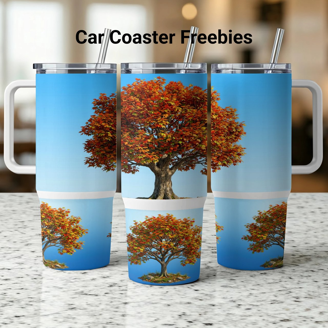 Autumn Tree 40oz Tumbler Wrap Design, Fall Leaves Maple Tree Sublimation Digital Download, Nature Drinkware Craft PNG