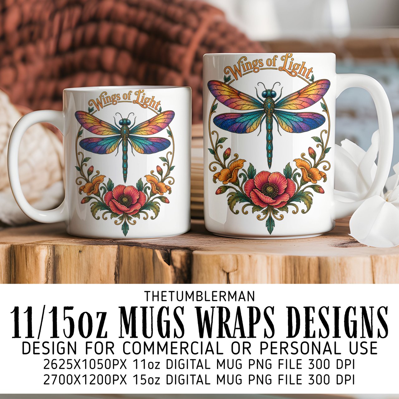 Wings of Light Digital Mug Wrap