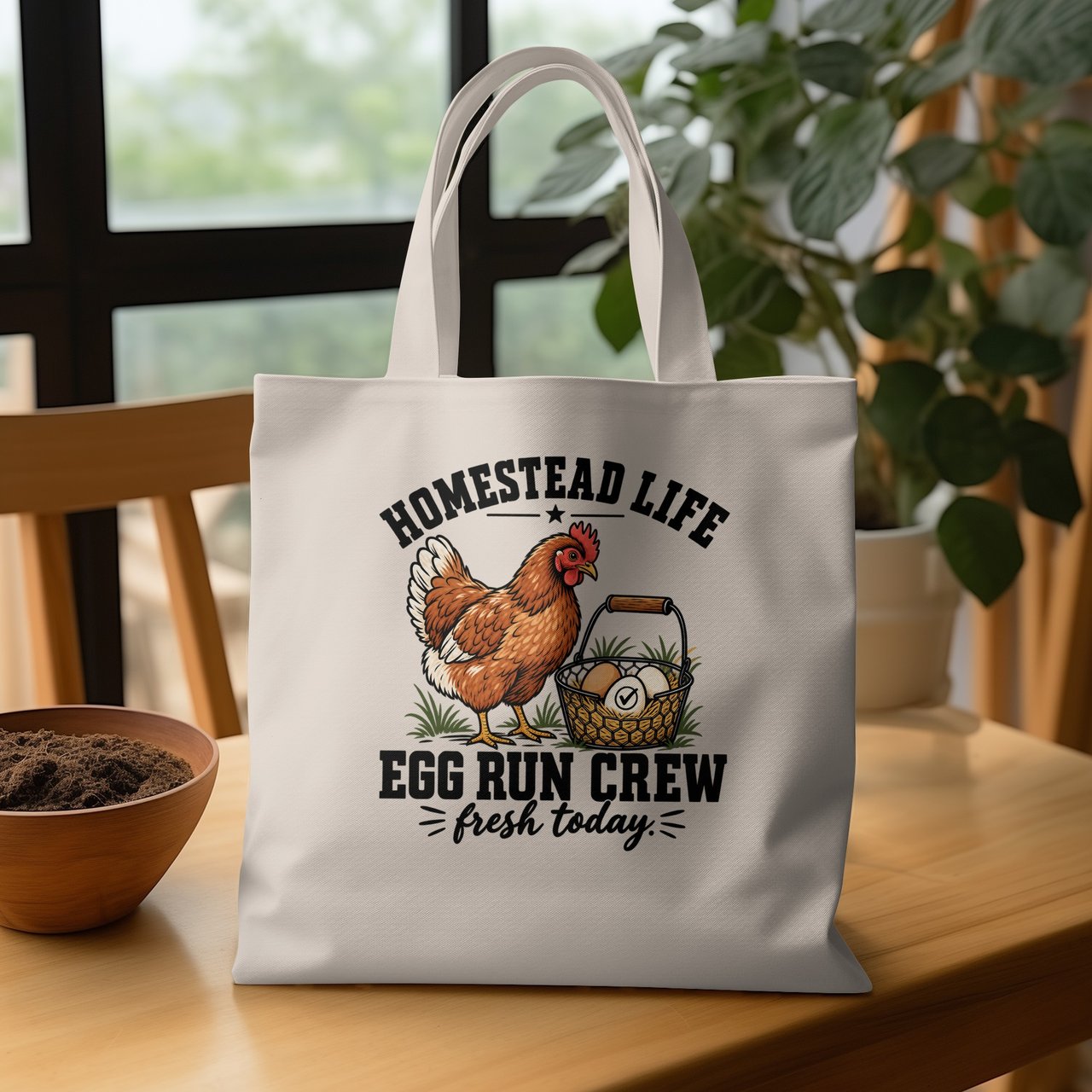 Homestead Life Egg Run Crew Tote Bag