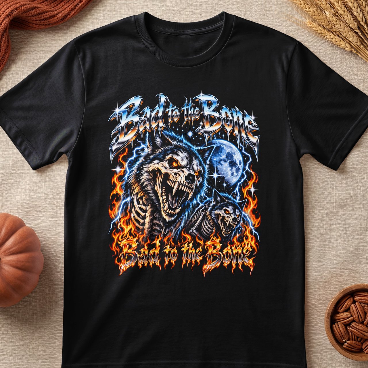 Bad to the Bone Wolf Tee