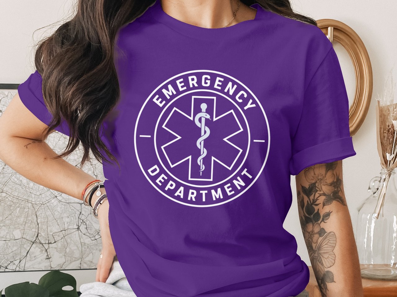 Emergency Department Logo T-Shirt: Star of Life, Medical EMT, RN Healthcare