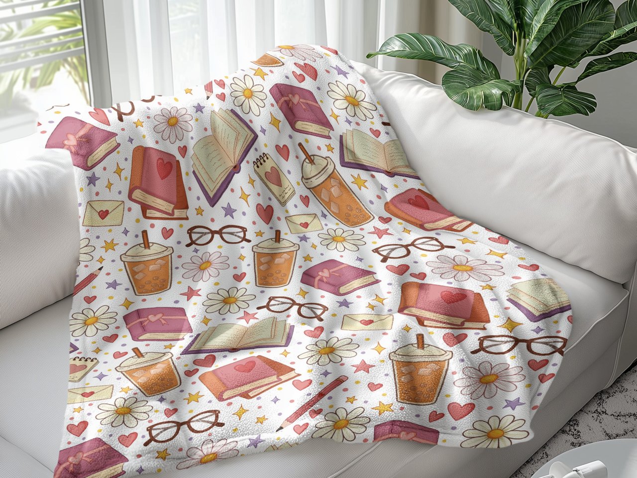 Coffee & Book Lover Arctic Fleece Blanket
